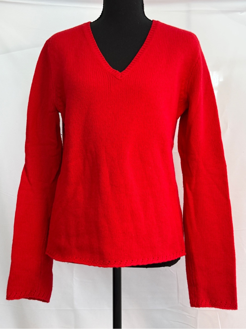 J. Crew Bright Red V-Neck Sweater